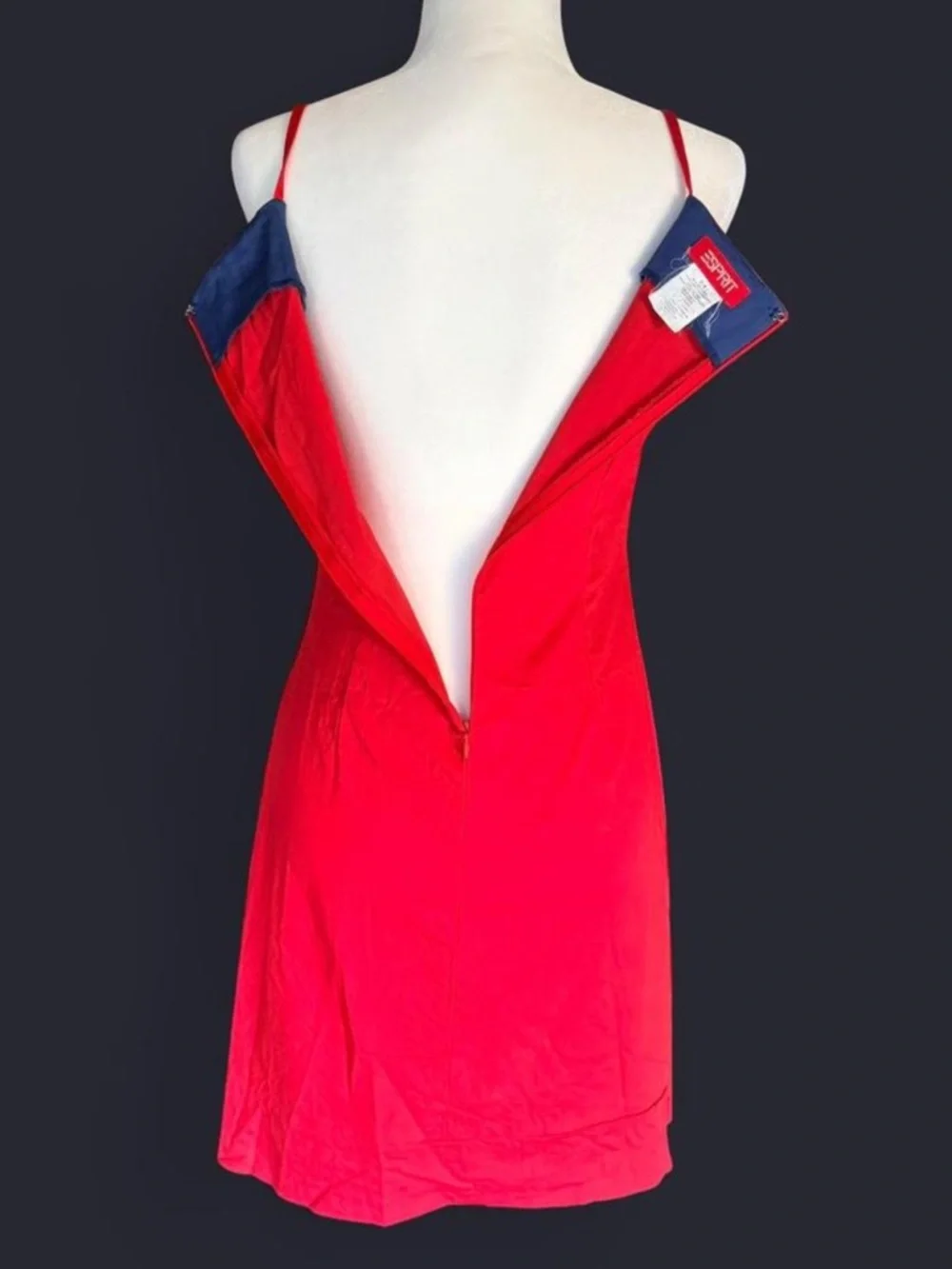 Esprit Red Colorblock Zippered Dress - Picture 5 of 6